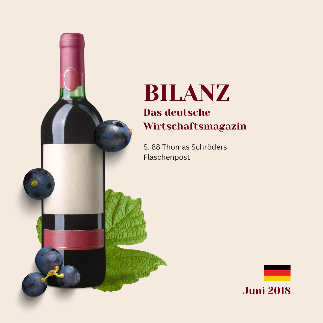 BILANZ. Das deutsche Wirtschaftsmagazin, Juni 2018, S. 88 Thomas Schröders Flaschenpost